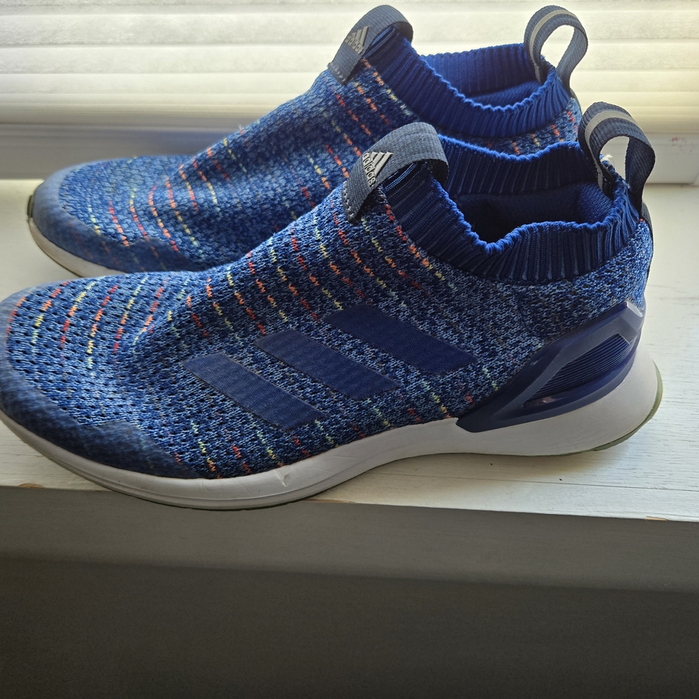 Adidas Kids Blue and Orange Slip-On Sneakers